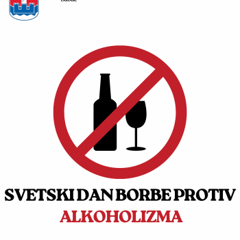 Red and Black Minimalist Simple No Alcohol Day Illustration Poster