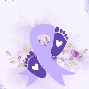 White and Lavender Illustrative Minimalist Prematurity Poster